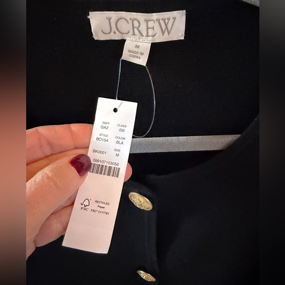 J Crew Giselle Sweater Blazer Black Medium NWT - Picture 5 of 5